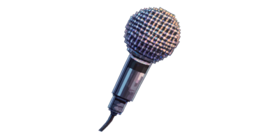 Handheld microphone for vocal performance isolated on transparent background png