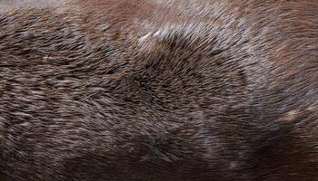 close-up texture of otter fur showcasing its dense, shiny, and waterproof characteristics photo