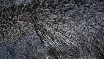 macro view of raccoon fur showcasing coarse texture with mixed gray and black hues and intricate patterns photo
