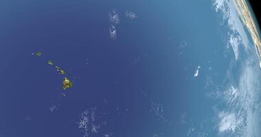 Hawaiian Islands in planet earth, aerial view from outer space video