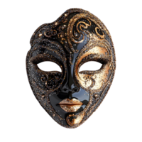 Stunning Carnival Mask with Sequins and Glittery Accents, Isolated on Transparent Background png