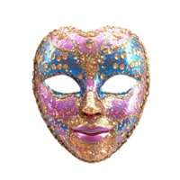Vibrant Carnival Face Mask Featuring Shiny Sequins and Realistic Textures, Isolated on Transparent Background png