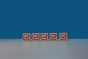 Concept of project success or progress. Check all completed tasks in the checkbox photo