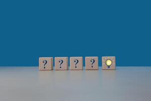 Problem solving idea. Change the question icon to a light bulb icon photo