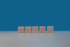 Failed to succeed, all wrong and right, business concept photo