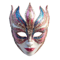 Realistic 3D Carnival Mask with Intricate Sparkling Sequins, Isolated on Transparent Background png