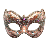 3D Elegant Carnival Face Mask with Sparkling Embellishments, Isolated on Transparent Background png