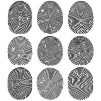 Fingerprint set illustration vector