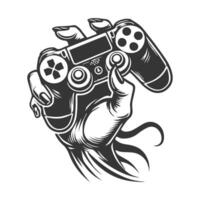 A hand holding a game controller vector