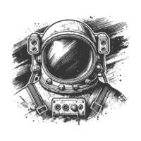 An astronaut's helmet in black and white vector