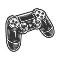 A black and white drawing of a game controller vector