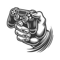 A hand holding a game controller vector