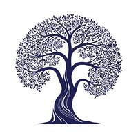 An olive tree with leaves and branches on a white background vector