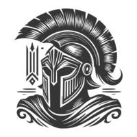 Spartan helmet with a spartan helmet and shield vector