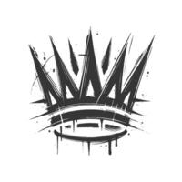 A black and white drawing of a crown vector