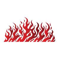 A red fire flame on a white background vector