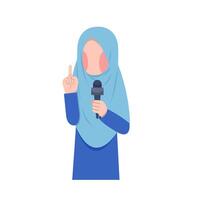 Hijab Journalist Character vector