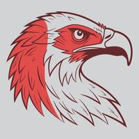 The head of an eagle is shown on a gray background vector