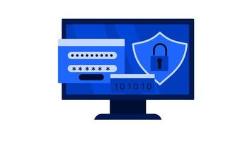 2D animation concept of data security video