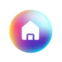 The home icon in a colorful circle png