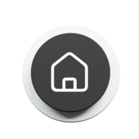A black button with a house icon on it png