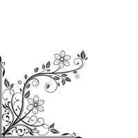 A black and white floral design on a white background vector