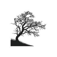 A black and white silhouette of a tree vector