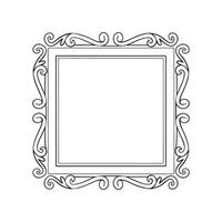 A black and white drawing of a square frame vector