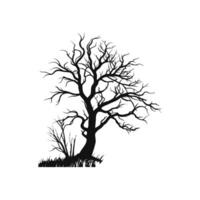A black and white silhouette of a tree vector
