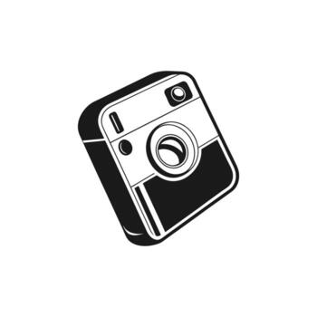 An icon of a camera on a white background vector
