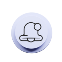 A white button with a hat on it png