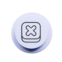 A white button with an x on it png