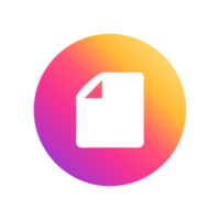 A file icon in a circle with a pink and purple background png