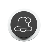 A black and white button with a hat on it png