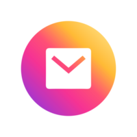 A colorful circle with an envelope icon png