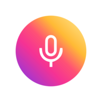 A microphone icon on a colorful background png