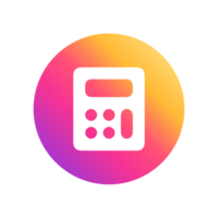 A calculator icon on a colorful background png