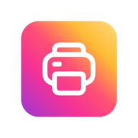 A printer icon on a colorful background png