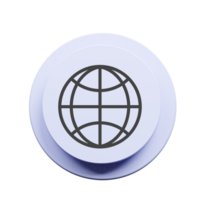A globe icon on a button png