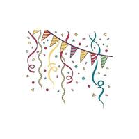 A party banner with confetti and streamers vector