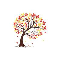 Autumn tree with leaves illustration vector