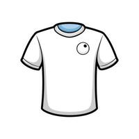 A white t - shirt with a blue circle on the front vector