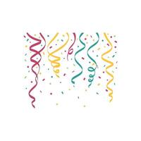 Colorful confetti streamers and streamers on white background vector