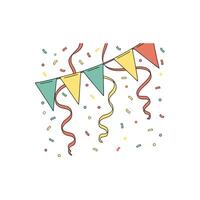 A banner with confetti and streamers vector