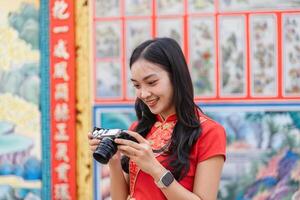 Celebrating chinese new year a tourist's delight in a vibrant cultural setting captivating moments colorful environment photo