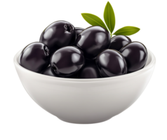 A Bowl of Ripe Black Olives png