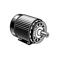 A black and white drawing of a motor vector