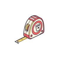A measuring tape is shown on a white background vector