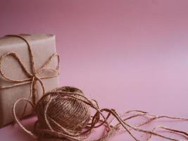 Vintage Old Paper Gift Box for New Year and Christmas photo