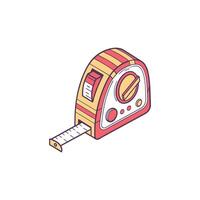 A measuring tape is shown on a white background vector